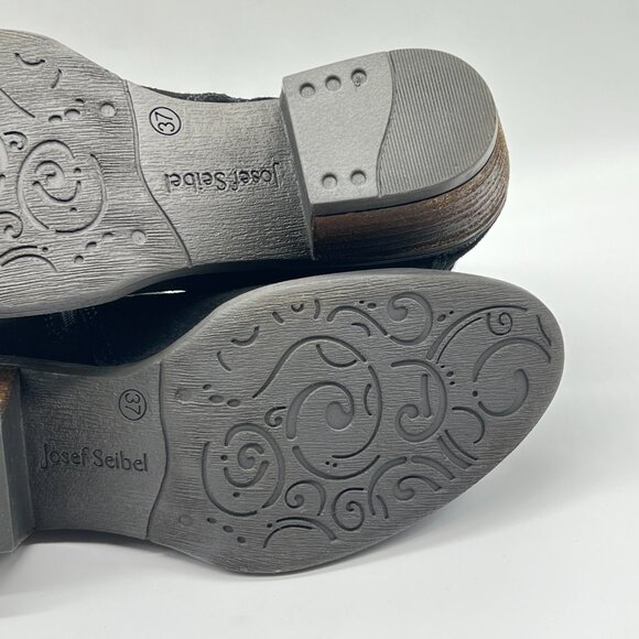 Josef Seibel 37 EU 6 - 6.5 US Daphne 44 Black Suede Leather Ankle Boots Shoes - Picture 11 of 14